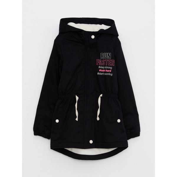 Hooded Printed Girls Parka