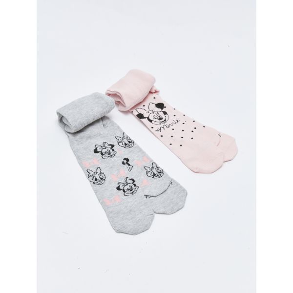 Minnie Mouse Patterned Baby Girl Tights 2 Pack