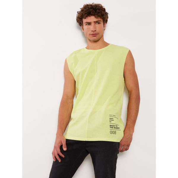 Crew Neck Printed Men's Sleeveless T-Shirt