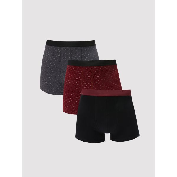 Standard Fit Elastic Fabric Men's Boxer 3-Pack