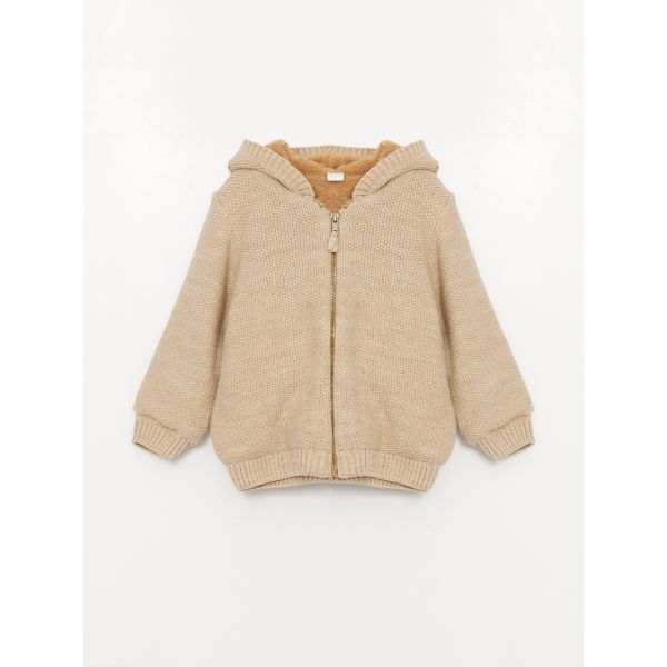 Hooded Long Sleeve Basic Baby Boy Tricot Cardigan