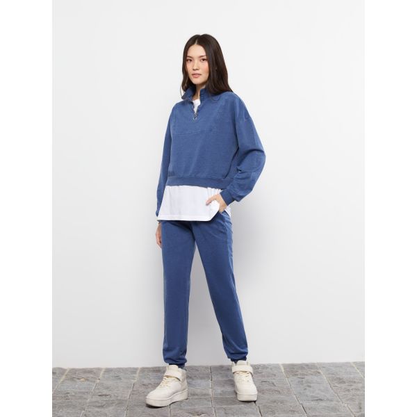 High Collar Long Sleeve Women's Sweatshirt