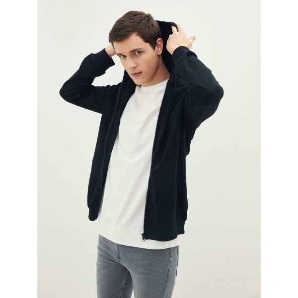 Standard Pattern Hooded Long Sleeve Men's Cardigan