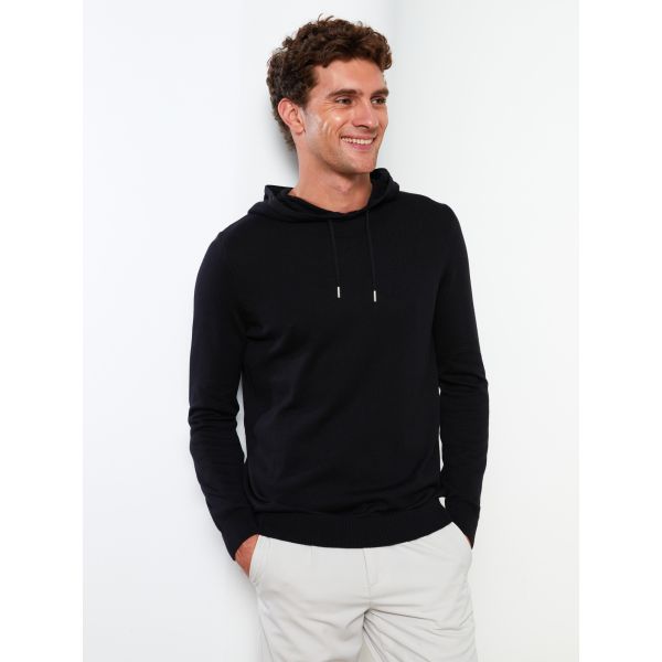 Hooded Long Sleeve Men's Tricot Sweater