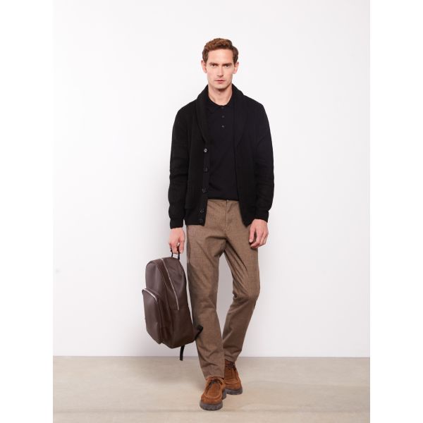 Slim Fit Shawl Collar Long Sleeve Men's Knitwear Cardigan