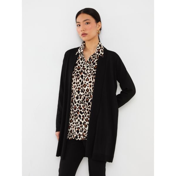 Shawl Neck Regular Long Sleeve Women's Tricot Cardigan