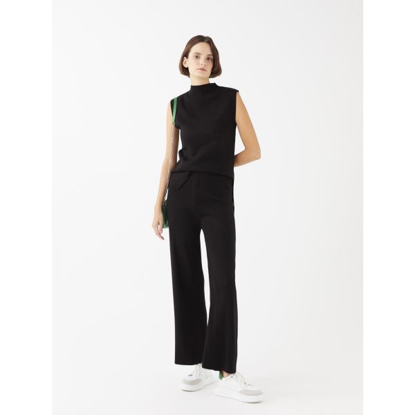 Women's Elastic Waist Regular Tricot Trousers
