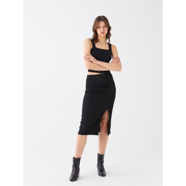 Women's Pencil Skirt With Elastic Waist