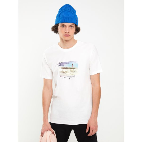 Crew Neck Short Sleeve Printed Men's T-shirt