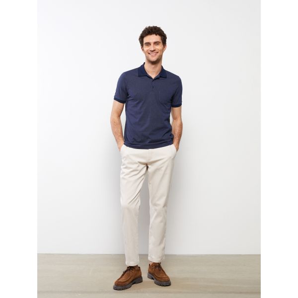 Polo Neck Short Sleeve Combed Cotton Men's T-Shirt