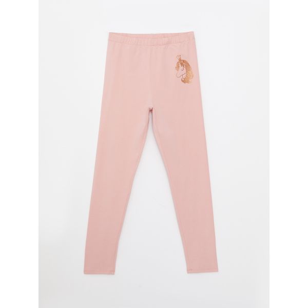 Elastic Waist Printed Cotton Girls Tights