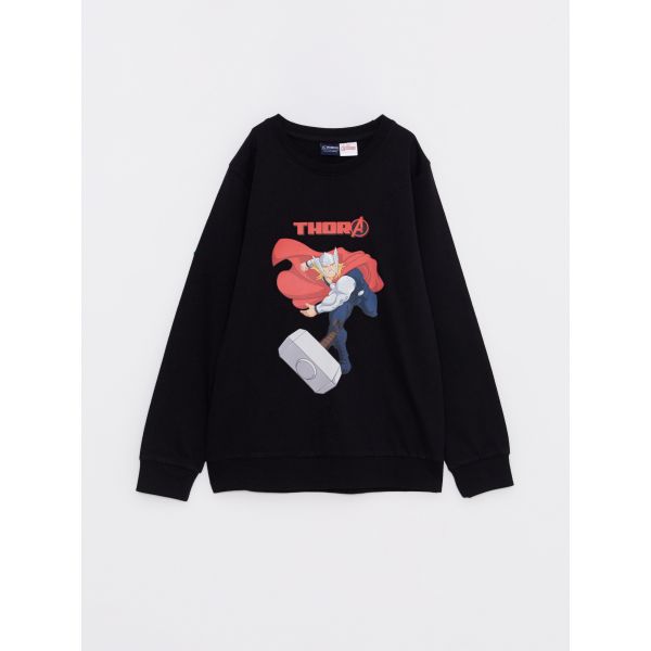 Crew Neck Thor Printed Long Sleeve Boys Sweatshirt