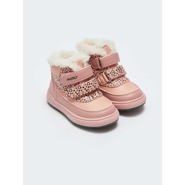 Printed Hook and Loop Baby Girl Boots