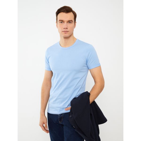 Crew Neck Short Sleeve Combed Cotton Men's T-shirt