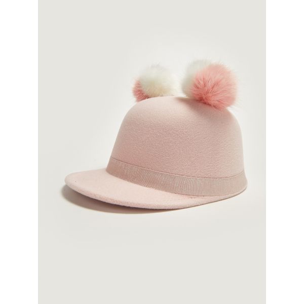 Girl's Pompom Cachet Hat