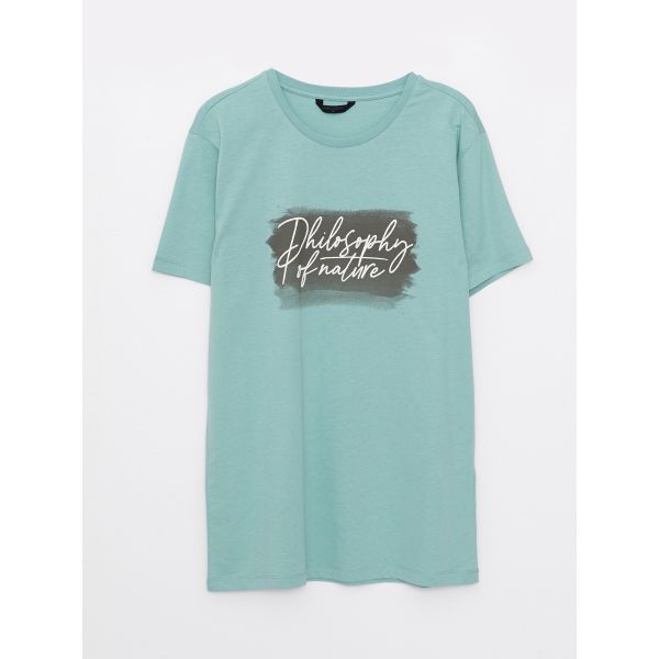 Crew Neck Short Sleeve Printed Combed Cotton Men's T-shirt