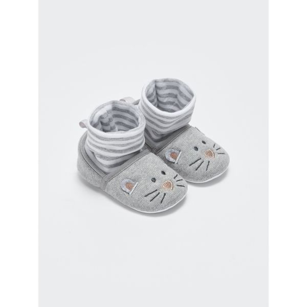 Baby Boy Pre-Toddler House Shoes with Embroidery Detailed Socks